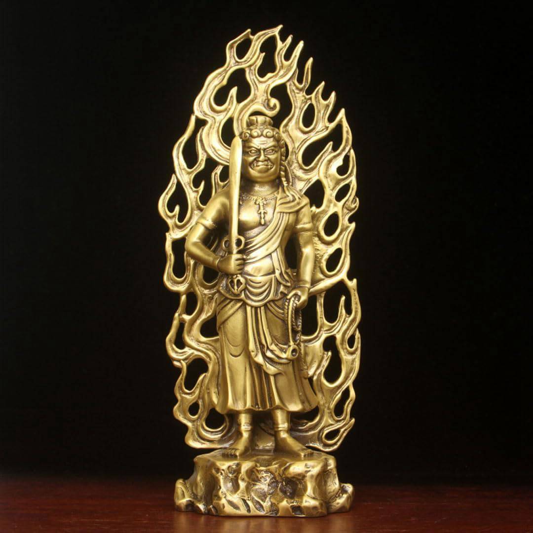 仏像 不動明王(酉年生まれ) 真鍮製 (高さ27.5cm×巾10cm)【開運 置物】◆厄除け十二支守り本尊・守護仏