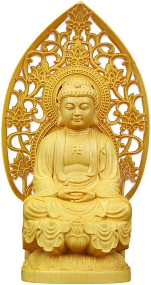 仏像 木彫り 釈迦如来座像 柘植の木 (曹洞宗・臨済宗) 仏壇用のご本尊仏像 （総高10cm幅6cm奥4cm）