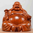 七福神 布袋 様 木像 木製フィギュア 黄花梨 花梨木 高級天然カリン材 高さ25cm 布袋様 置物 木彫り