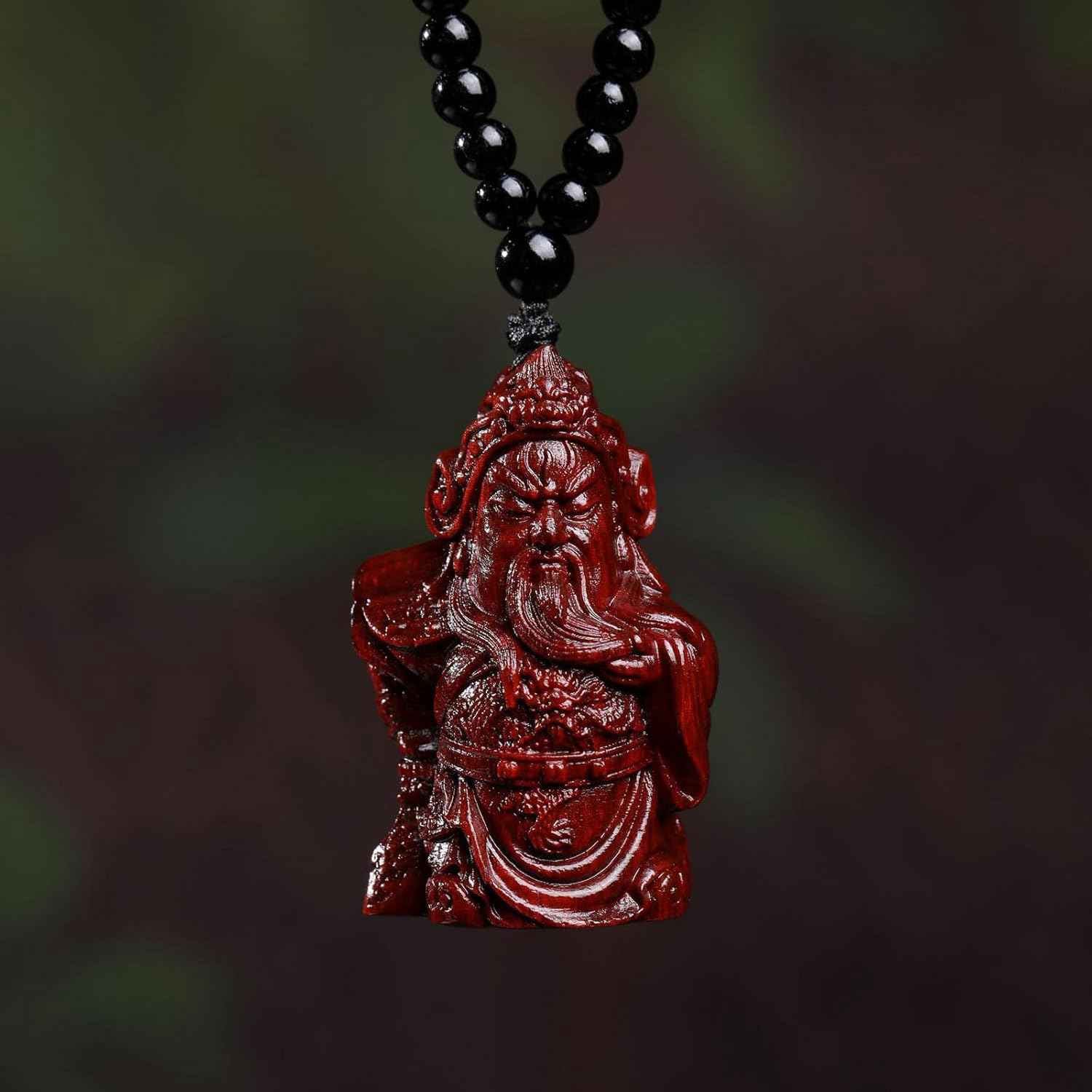 仏像 可愛い 関羽 置物 天然木 シタン 紫檀木 三国志 関羽像 武財神 木彫り 置物 仏像 ミニ 関公像 金運アップ（高さ6cm×巾4cm）