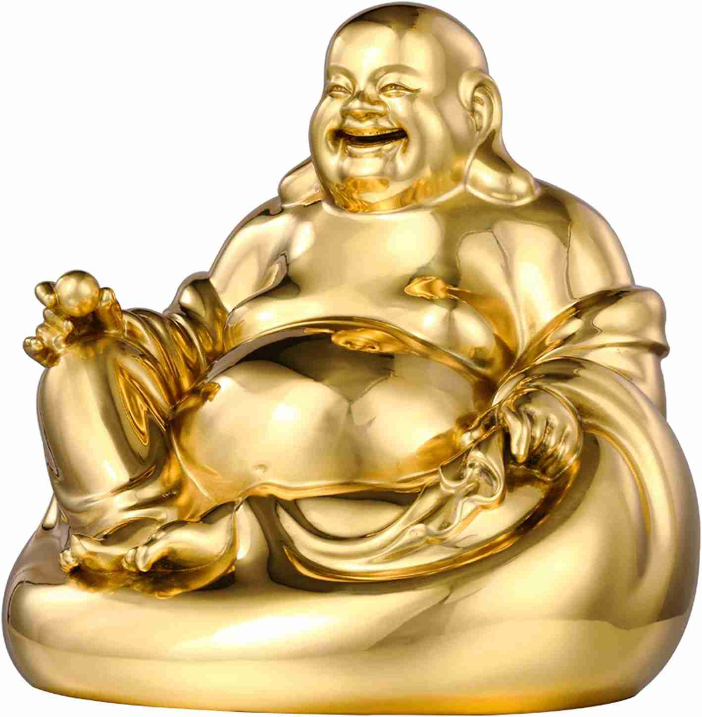ミニチュア仏像 布袋さん 弥勒菩薩 真鍮 置物 銅製 オブジェ 商売繁盛 金運 開運 風水グッズ インテリア 銅器(Size:7.5センチ)