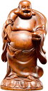 七福神 布袋 様 布袋さんの置物 木像 木製フィギュア 黄花梨 花梨木 高級天然カリン材 布袋様 置物 仏像 木彫り 金運 お守り 高さ38cm