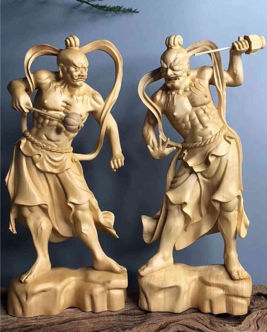 金剛力士像 木彫り 30cm 仁王像 置物 厄除け お守り 最強 勝利 魔除け 家内安全 交通安全 開運オブジェ 風水勝運上昇 必勝お守り スポーツや受験・勝負事に 邪気を祓う守護神