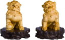 【dsdsad】木彫り 獅子 木製ライオン(狛犬)お守り 動物 置物 美術品 縁起物 高級天然ツゲ木彫り 金運 お守り 風水グッズ(雄雌セット 一対)