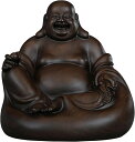 仏像 布袋さん【弥勒菩薩・木彫仏像】置物 黒檀製高級木彫り 木製仏像 仏教美術品 仏陀彫刻 オブジェ 商売繁盛 金運 開運 風水グッズ インテリア(Size:8...