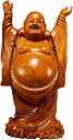 布袋仏像 布袋様の置物 木像 木製フィギュア 黄花梨 花梨木 高級天然カリン材 金運 お守り(高さ45cm×巾27cm×奥行22cm)