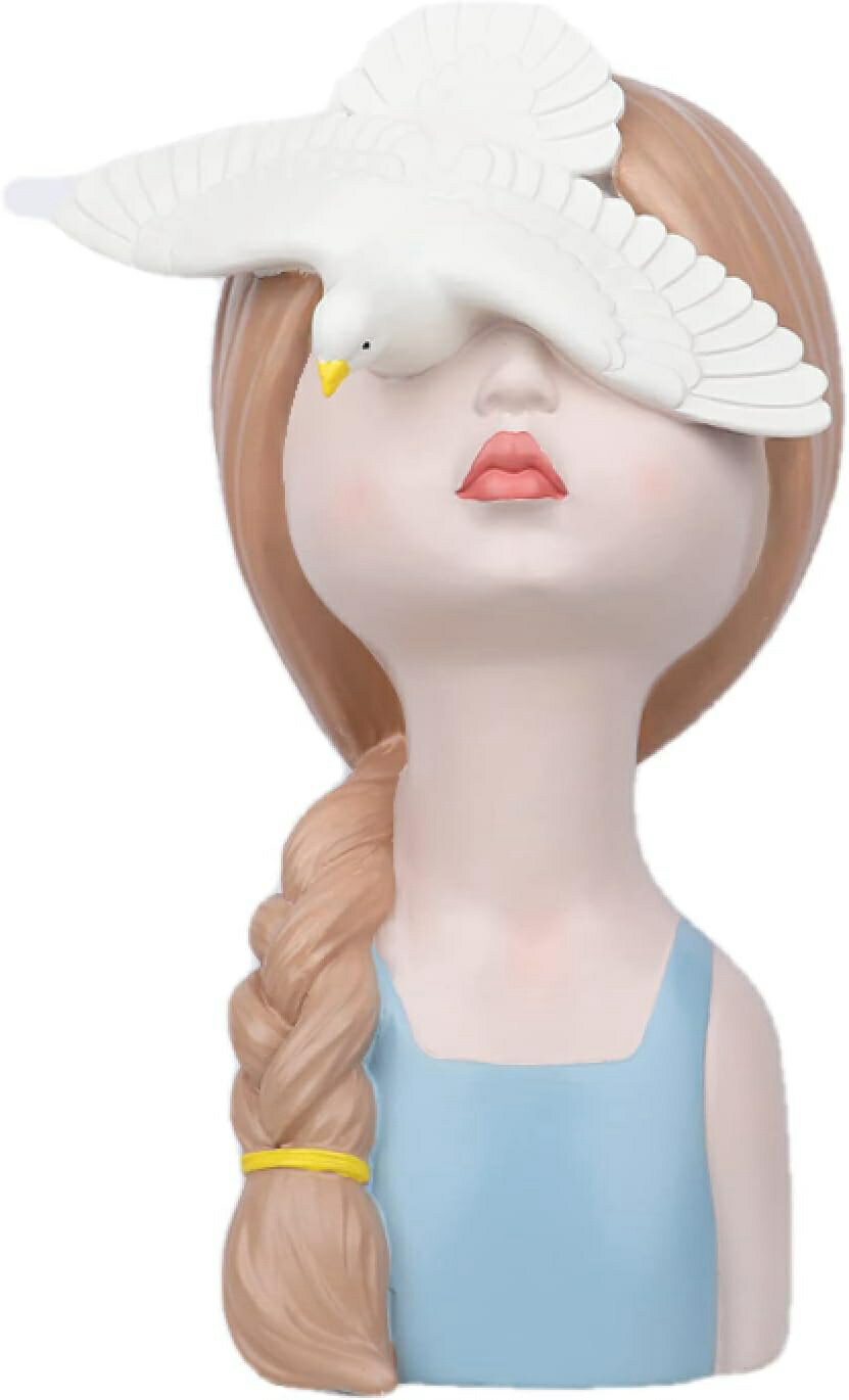 シンプルな彫刻 恐れを知らぬ少女の像樹脂の女の子の装飾美しい置物の彫刻