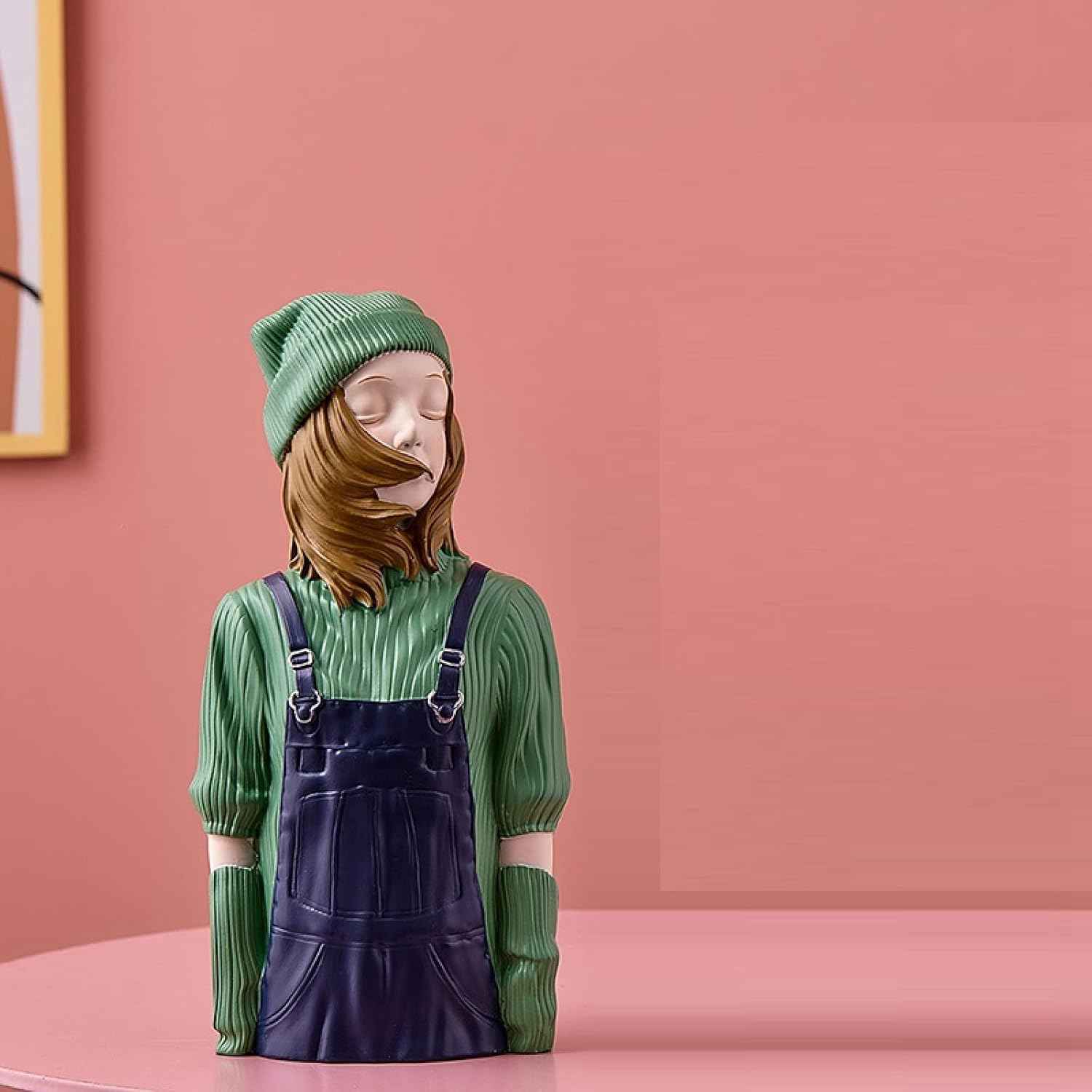 現代彫刻 恐れを知らぬ少女像モダンな女の子の部屋の装飾置物の彫刻