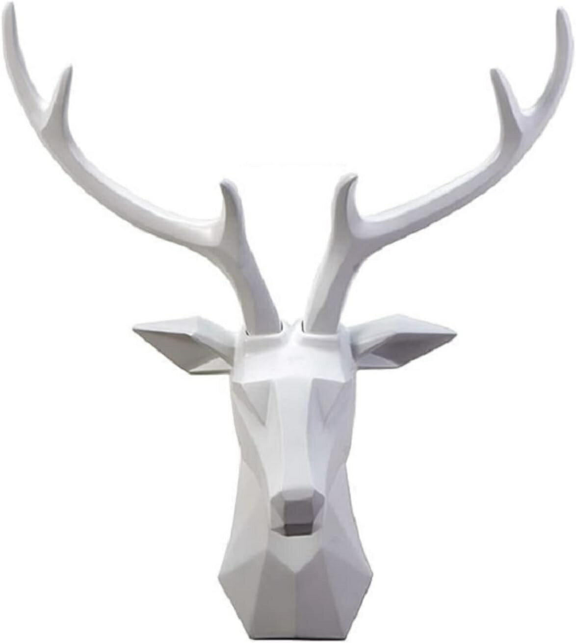 装飾的な彫刻 3D鹿の頭の像の彫刻の壁の装飾動物の置物