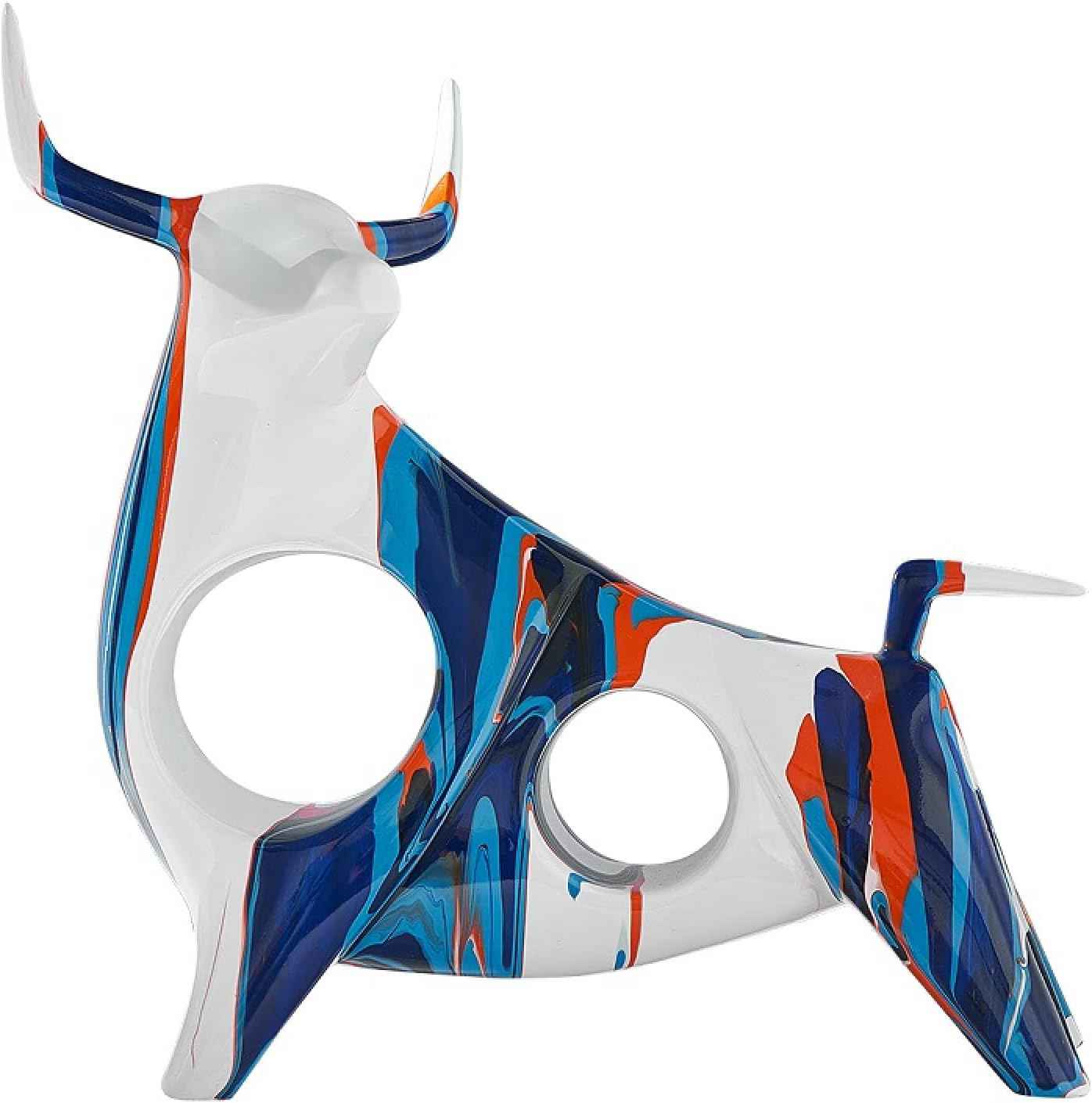 置物 陶器ブルスタチューカラー彫刻装飾動物の置物