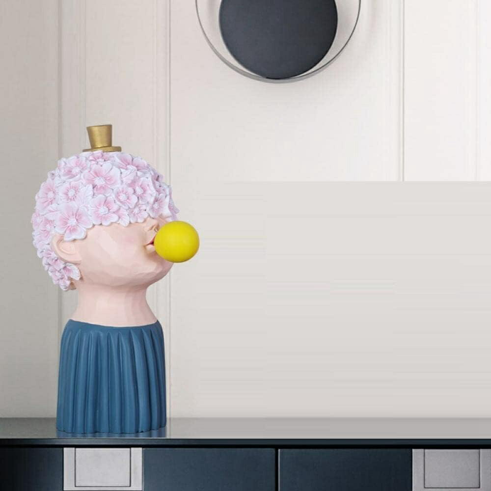 置物レジンフラワーフィギュアスカルプチャーガールバストスタチューホームデコレーション