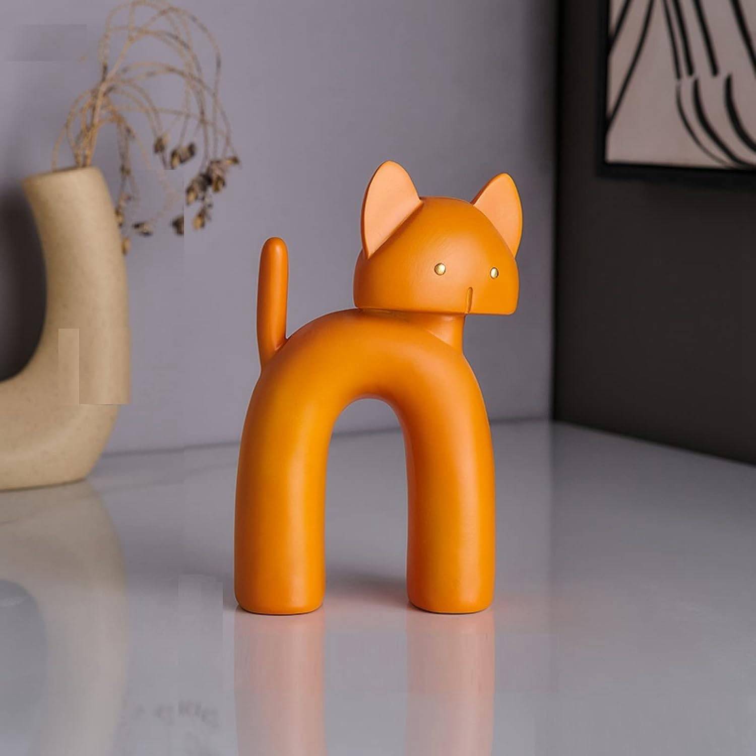 彫刻 猫の置物の装飾品現代の装飾樹脂動物の彫像