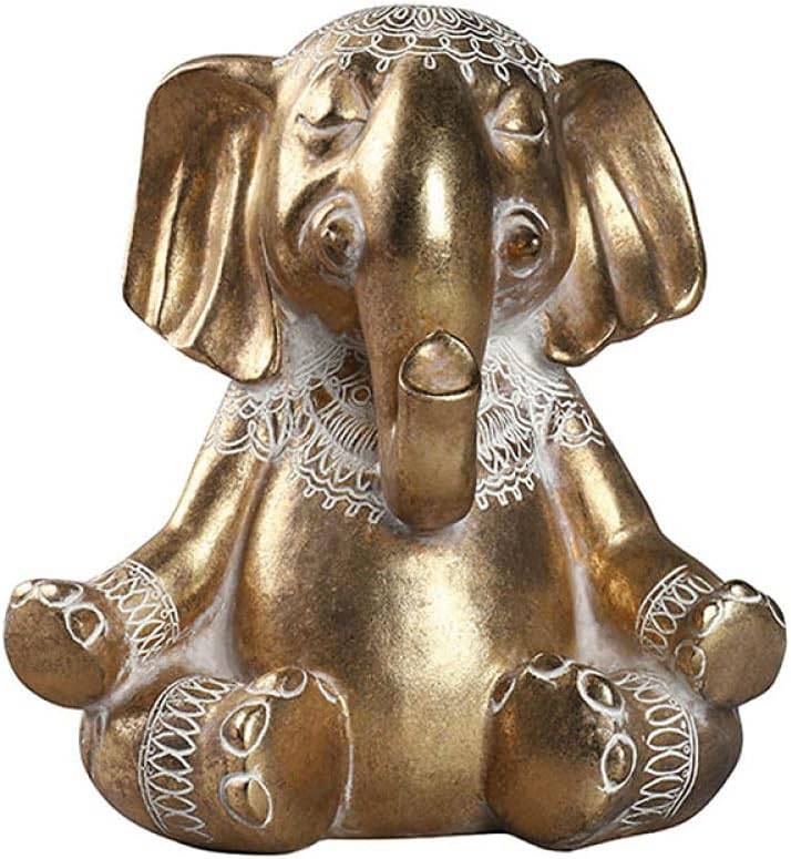 装飾飾りフィギュアレトロゴールデンヨガ象飾り樹脂動物の置物