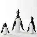 装飾的な彫刻 磁器ペンギンファミリー置物セット手作りセラミック動物装飾工芸品