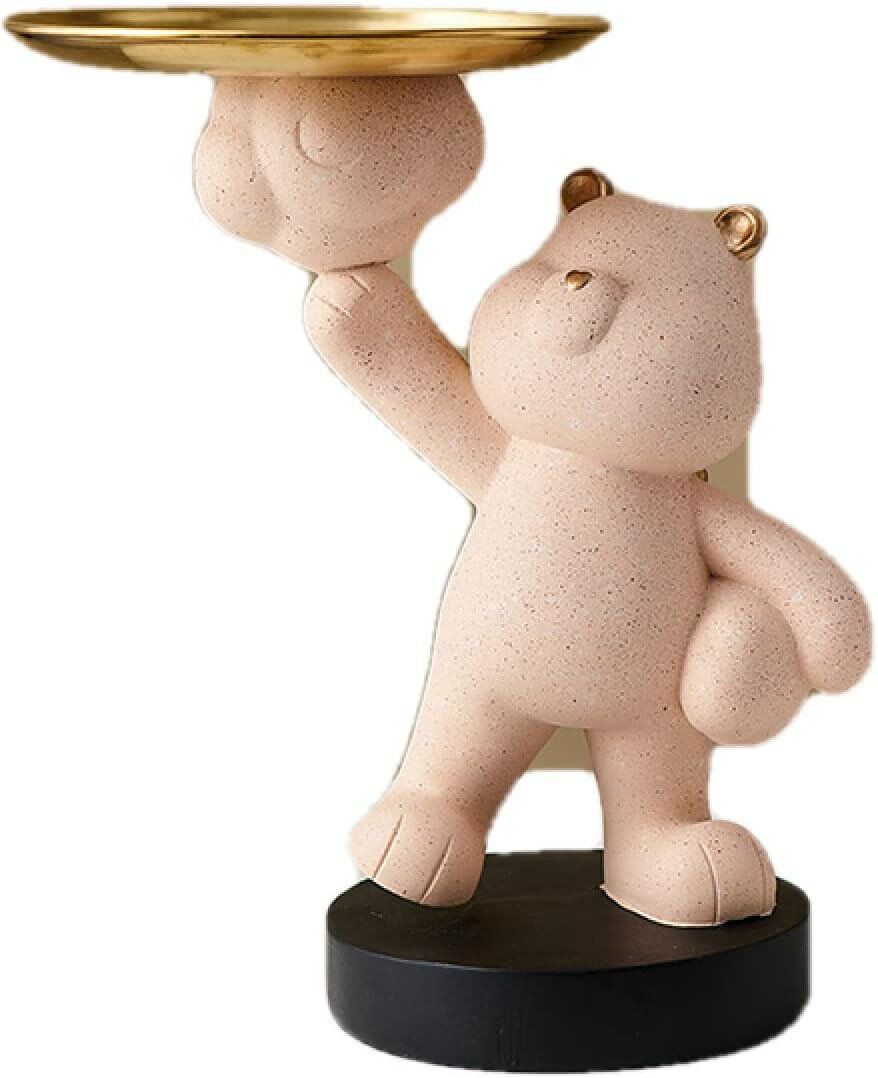 彫像 クマ像収納トレイ動物モデル置物収納ギフト