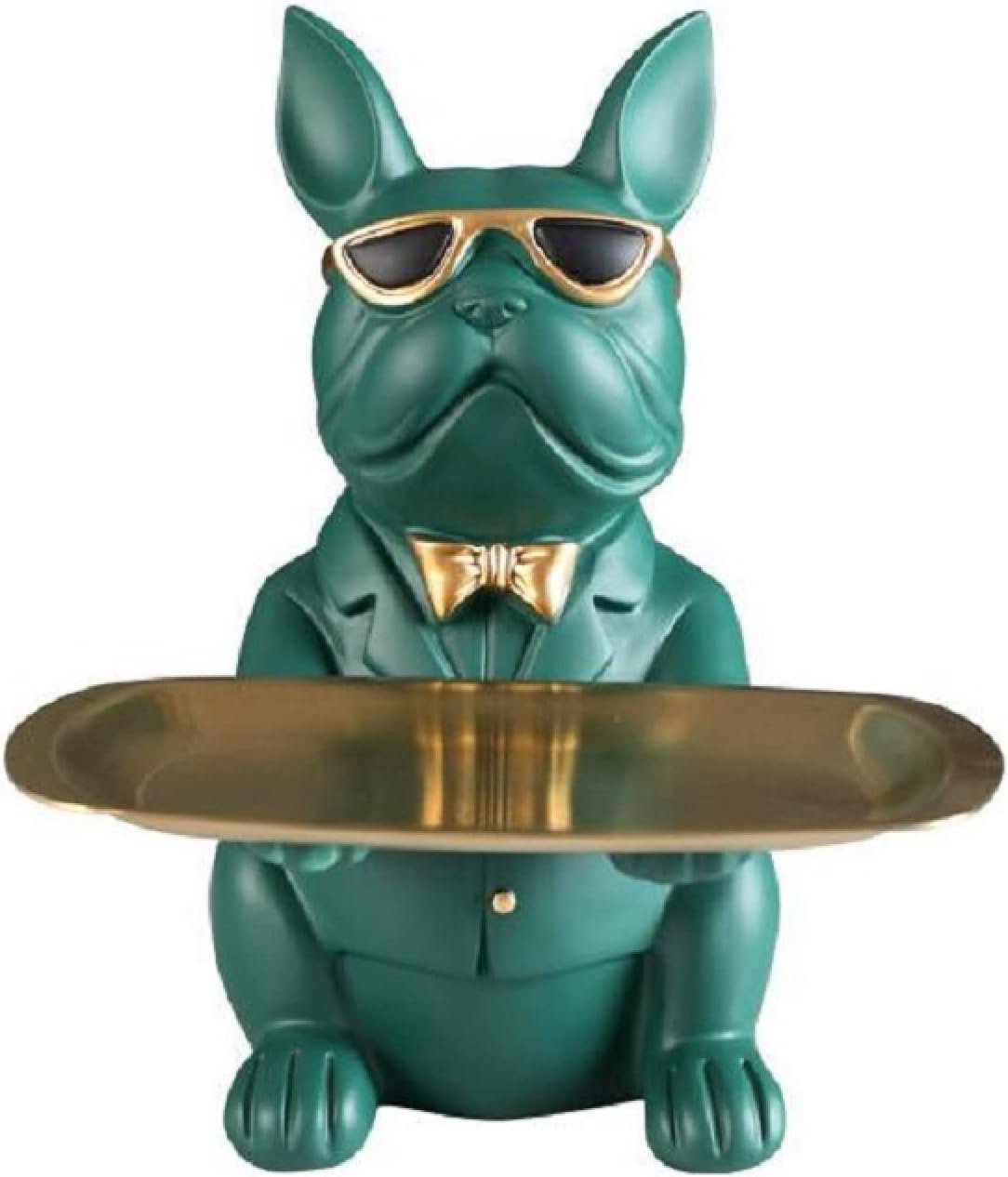 彫像 クールなブルドッグの像の装飾の収納置物ミニチュア