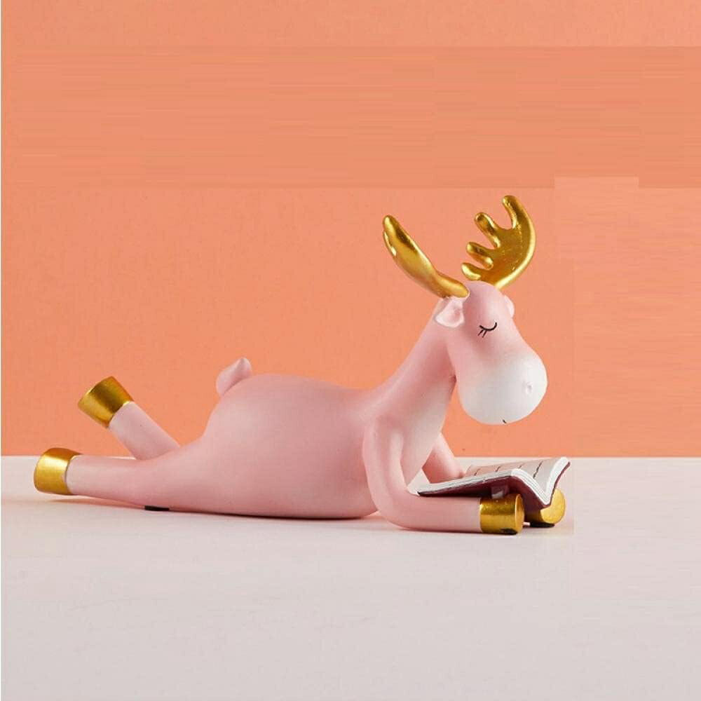 装飾飾りフィギュアエルクミニチュア読み取り装飾置物樹脂装飾