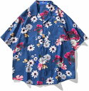 ビーチシャツ メンズ 半袖 夏服 花柄シャツ アロハシャツ 開襟tシャツ おしゃれ 和風 花柄 薄手 通気 柔らかい カジュアル 大きいサイズ レジャー 男女兼用 リゾート ハワイアンシャツ 海水浴