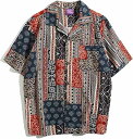 アロハシャツ カジュアルシャツ 半袖 メンズ キューバシャツ 夏服 トップス ハワイアンシャツ レトロ ゆったり ビーチ リゾート 花火 結婚式 花柄 薄手 開襟 カジュアル 柔らか 通気 UVカット