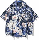 花柄シャツ メンズ 半袖 夏服 アロハシャツ 開襟tシャツ おしゃれ 花柄 総柄 薄手 通気 柔らかい カジュアル オーバーサイズ レジャー ペアルック リゾート ハワイアンシャツ ビーチシャツ 海水