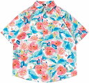 フラワー 花柄シャツ 総柄プリント 半袖シャツ カジュアル メンズ 夏 アロハシャツ 原宿系 ゆったり 開襟 薄手 軽量 上着 ハワイアン 汗染め防止 通気速乾 オシャレ 肌触りがいい 日焼け止め 大
