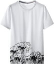 メンズ 半袖 Tシャツ カットソー ビッグT 男性用 半袖Tシャツ シャツ プルオーバー 柔軟 通気 吸湿 M〜8XL 夏服 波柄