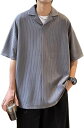 シャツ 半袖 メンズ ポロシャツ カットソー ゆったり 半袖Tシャツ シャツ 男性用 柔軟 通気 プリント 夏服 リブ柄