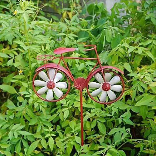 ガーデンオーナメント 風車 置物 自転車 ガーデニング オブジェ ガーデン 風車の置物 鉄製 インテリア 庭 オブジェ 屋外 玄関 階段 出窓 プレゼント ガー...