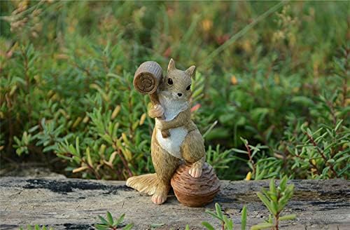 ガーデンオーナメント リス 置物 おしゃれ 玄関小物 書斎 インテリア飾り 花園 ガーデニング雑貨 ガーデンオブジェ 飾り 樹脂 インテリア アウトドア 部屋 庭 デコレーション プレゼント