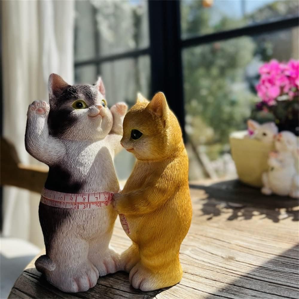 ネコ 置物 カップル カントリー風 オブジェ 樹脂 庭装飾 ガーデニング雑貨 鉢植え オブジェ おしゃれ ..