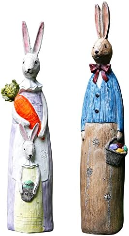 かわいい ウサギ 動物 置物 玄関小物 書斎 インテリア飾り 花園 卓上飾り オーナメント カップル 雑貨 ガーデン オブジェ ガーデニング 誕生日 プレゼント