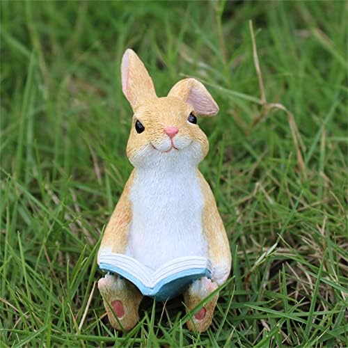 ガーデンオーナメント おしゃれ うさぎ 置物 ガーデニング雑貨 ガーデンオブジェ 飾り 樹脂 インテリア アウトドア 部屋 庭 デコレーション プレゼント (D...