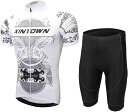 サイクルジャージ メンズ 半袖 2点セット Tシャツ サイクルパンツ 吸汗 速乾 スポーツ パッド プリント柄 自転車ウェア xhyd-dx-yaoy