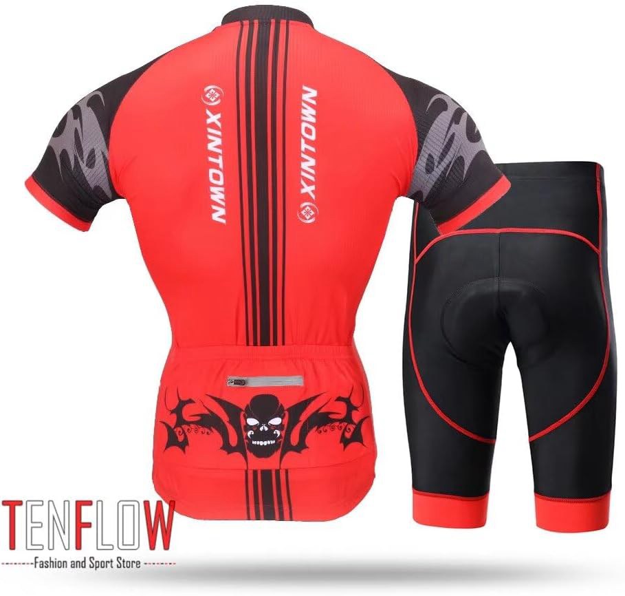 サイクルジャージ メンズ 半袖 2点セット Tシャツ サイクルパンツ 吸汗 速乾 スポーツ パッド プリント柄 自転車ウェア xhyd-dx-yef