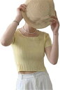 レディース タイト ニットTシャツ 半袖 着痩せ カットソー フィット セクシー 丸首 夏服 シンプル ショート丈 気質 クールネック ファッション