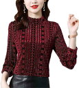 レディース ハイネック 秋服 長袖 キラキラ レース ブラウス タイト 長袖Tシャツ シースルー トップス パワーネット 長袖シャツ プルオーバー メッシュ 春