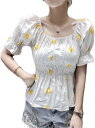 レディース tシャツ ボートネック シフォンtシャツ タイト パフスリーブ 夏 カットソー サマートップス オシャレ 洋服 花柄 セクシー 美しい ファッション