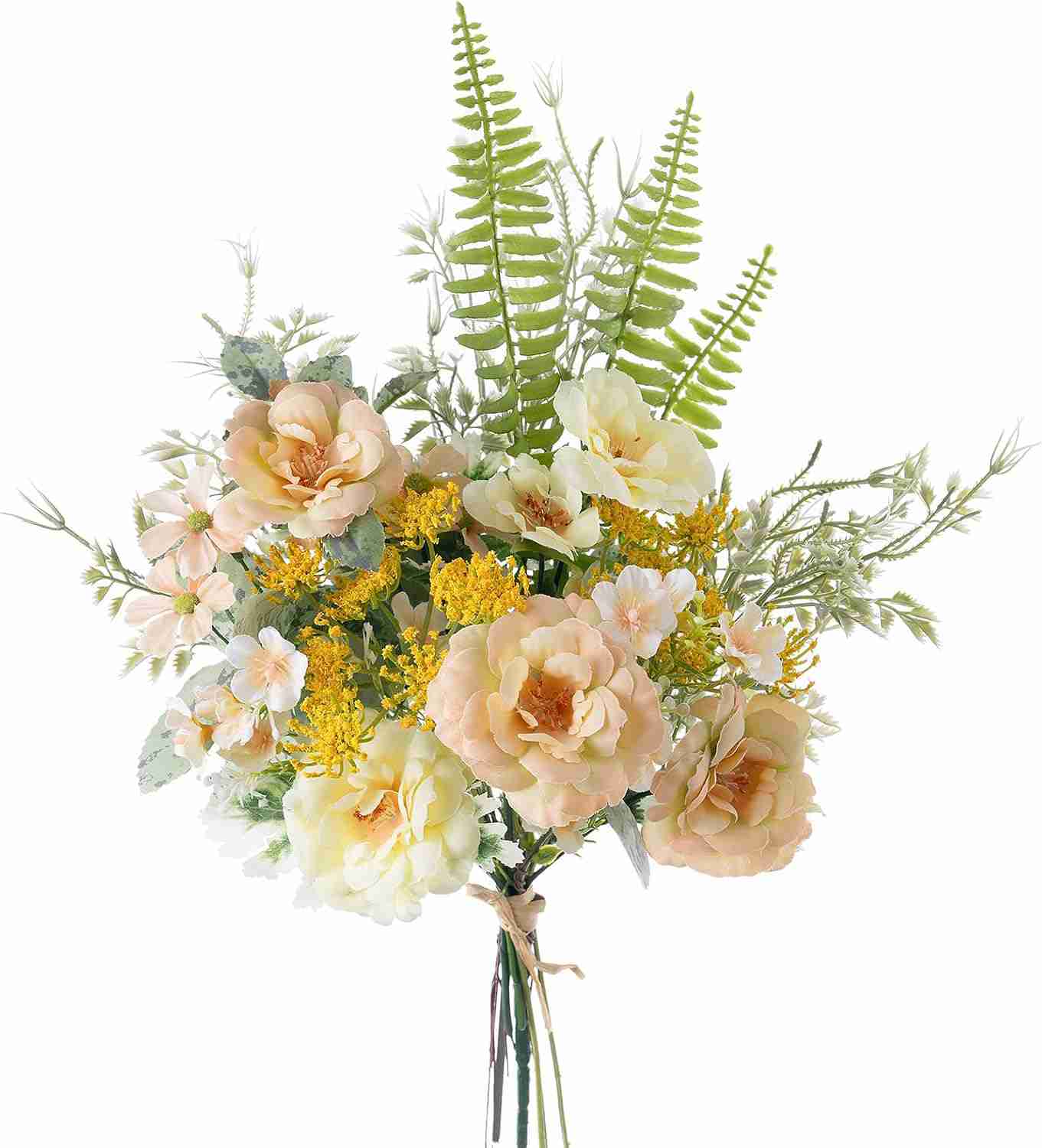 造花 ブーケ ウェディングブーケ 花束 キレイ おしゃれ 枯れない エターナル ブライダルブーケ 結婚式 インテリア 壁掛け 前撮り 花飾り お月見 小物 ヘッド 撮影 玄関 事務所 春 夏 黄色 1