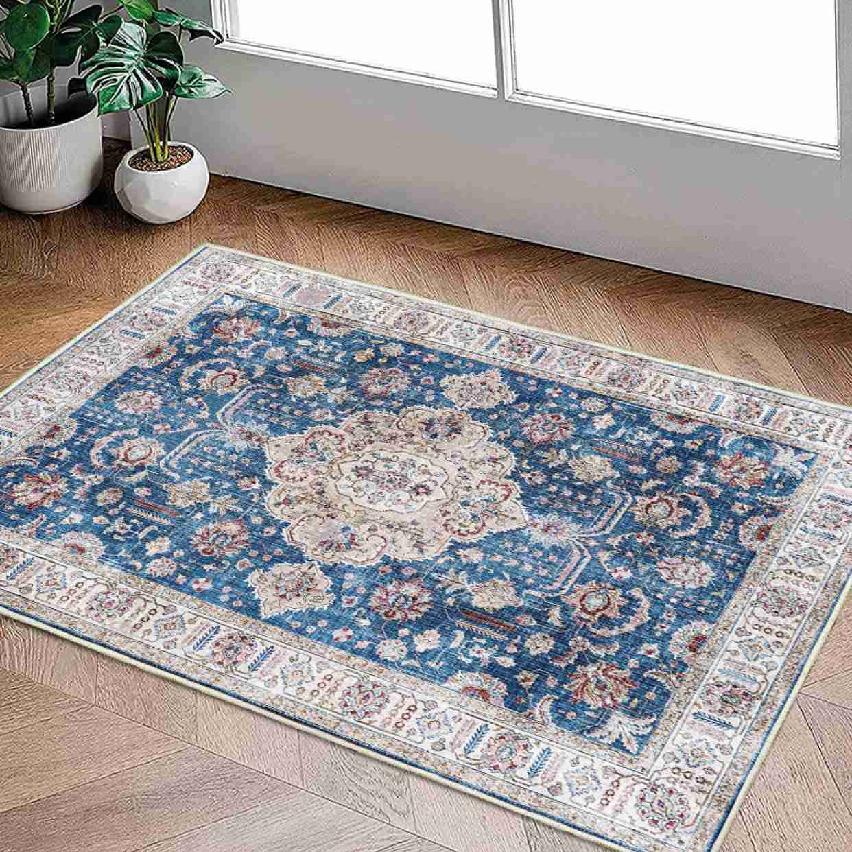 ラグ ペルシャ風 カーペット 2畳 3畳 北欧 ペルシャ柄 ヴィンテージ柄 レトロ じゅうたん 40*60 リビング ホットカーペット対応 絨毯 じゅうたん 床暖房OK ラグマット アンティーク風 お