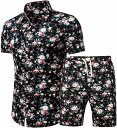 夏服 半袖シャツ 2点セット アロハシャツ ショートパンツ 上下セット メンズ 開襟シャツ 花柄 Tシャツ セットアップ ビーチシャツ プリント ハワイシャツ 通気性 軽量 大きいサイズ 薄手 カジュ