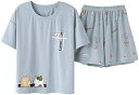 レディース パジャマ 夏 Tシャツ 半袖 ショートパンツ 2点セット プリント 可愛い ルームウェア 部屋着 綿 寝間着 柔らかい ソフト 大きいサイズ ゆったり