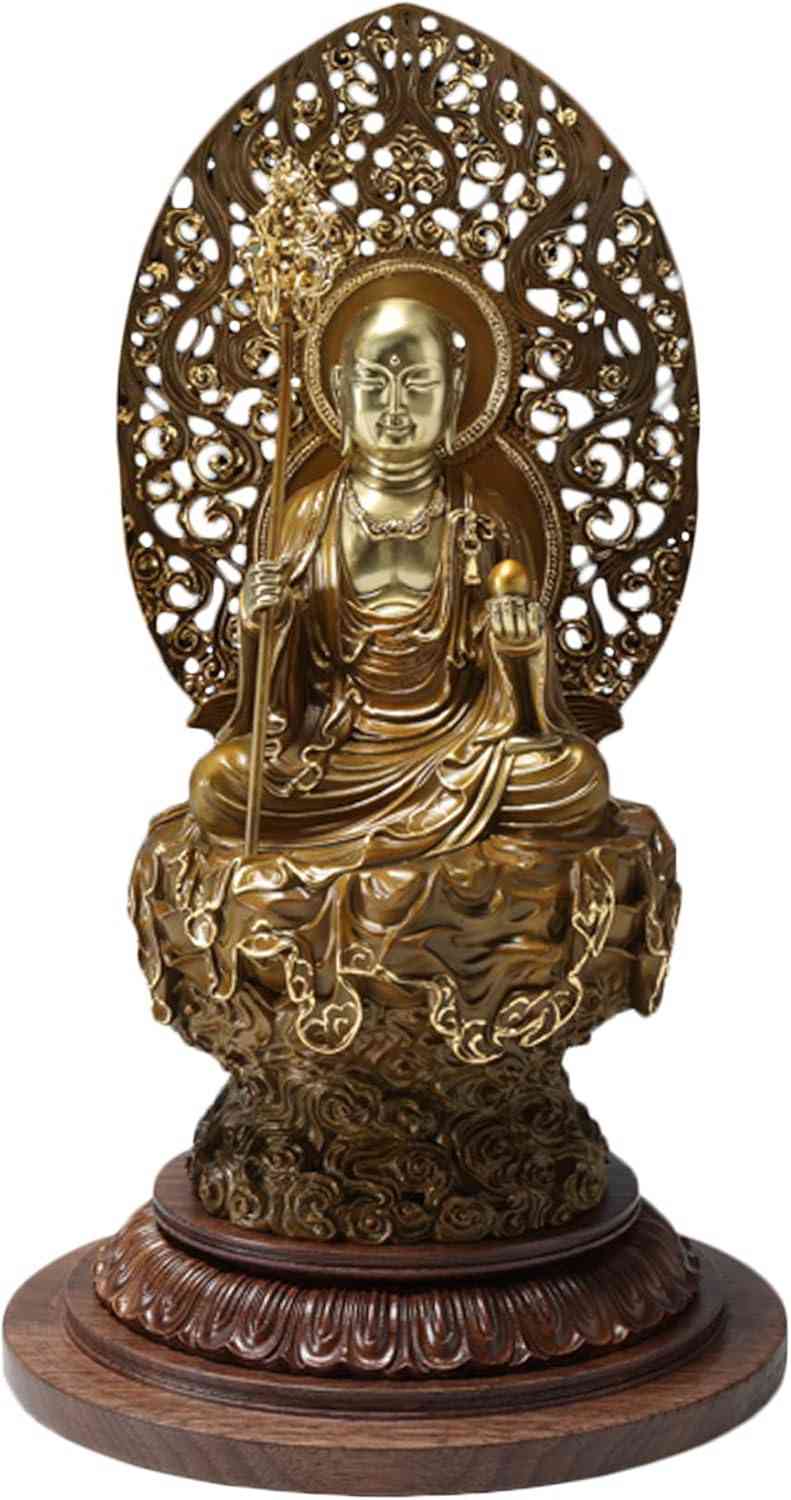 地蔵菩薩 仏像 仏壇仏像 置物 銅製 祈る 厄除け 子育て 水子供養 守護 （高さ32cm×巾18cm×奥行16.5cm）..