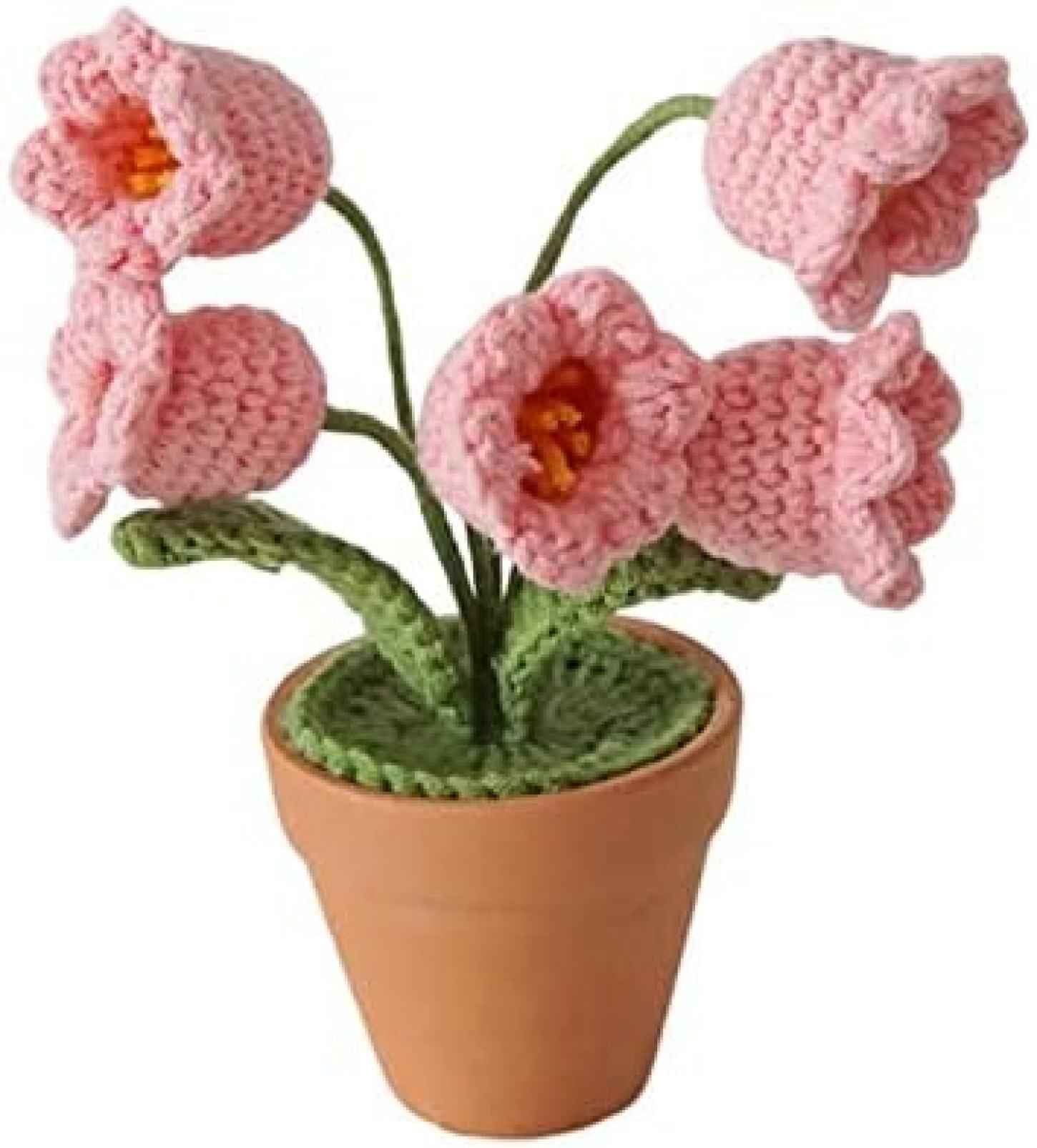 手編み かぎ針編み 鉢植え 花飾り フェスティバルパーティーテーブルセンターピース かわいい 快適 耐久性