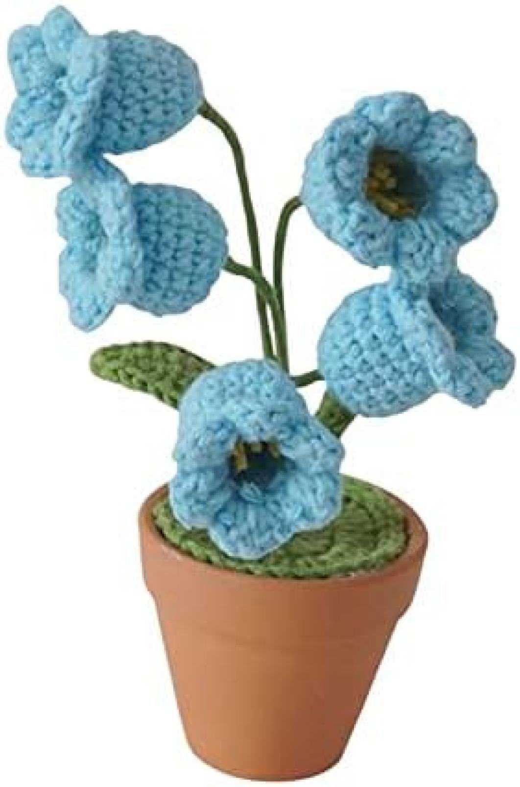 手編み かぎ針編み 鉢植え 花飾り フェスティバルパーティーテーブルセンターピース かわいい 快適 耐久性