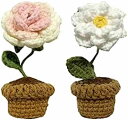 ミニ鉢植え人工植物 かぎ針編み ハンドメイド キントフラワー オフィスデスクの装飾や棚の装飾に ギフト 誕生日 バレンタインデーのアイデアに