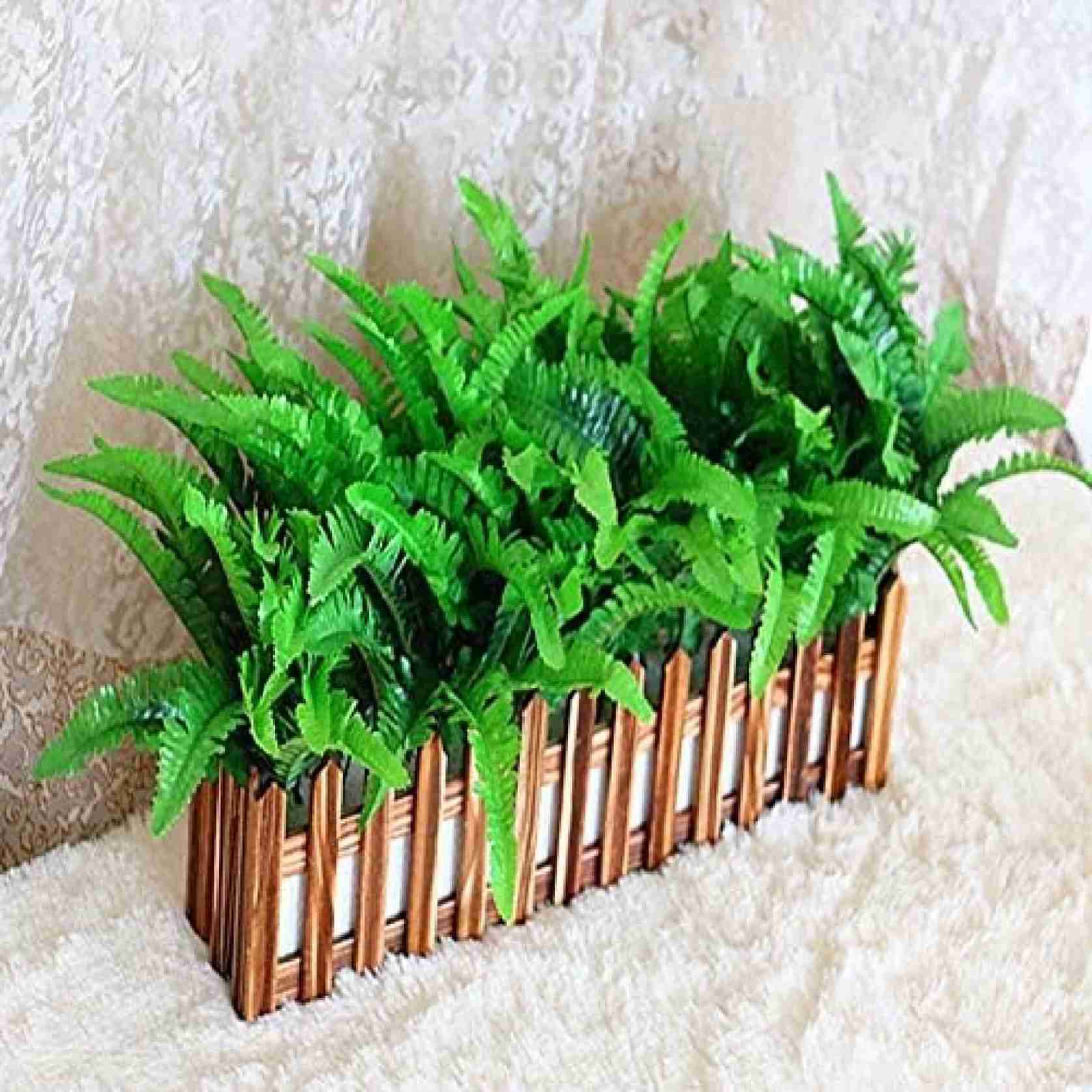 造花 葉 草 木製フェンス付き 枯れない花 人工観葉植物 鉢植え 壁掛け花 花束 ブーケ 装飾 本物そっくり インテリア 撮影用