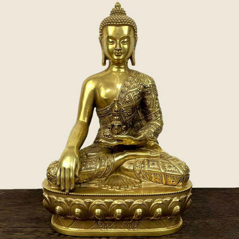 仏像 阿・如来(あしゅくにょらい) 真鍮製 (高さ30cm×巾20cm) 真言宗 風水 置物 厄除け