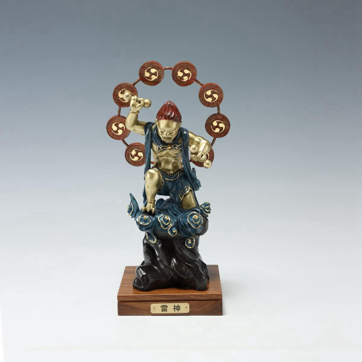 仏像 雷神 銅製 仏像フィギュア 伝統工芸品 金運アップ 置物(Color:01)