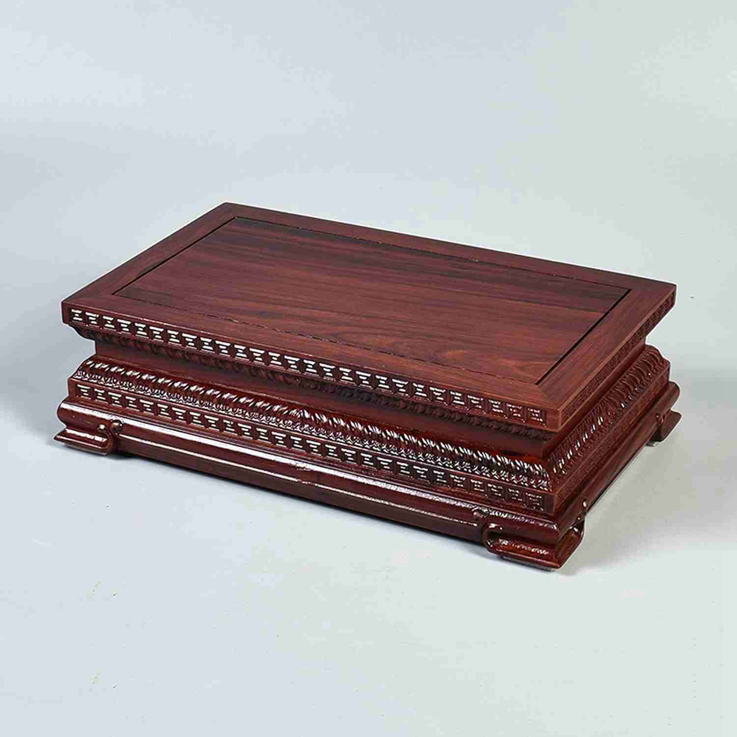 仏像台 高級 木製 長方形の台座 飾り台 木彫り 置物 仏壇仏像 ミニ仏壇 木製の台座 飾り棚飾り台 蓮の台座 仏壇の前で経机や御供物台、お盆用品【木彫仏具】(...