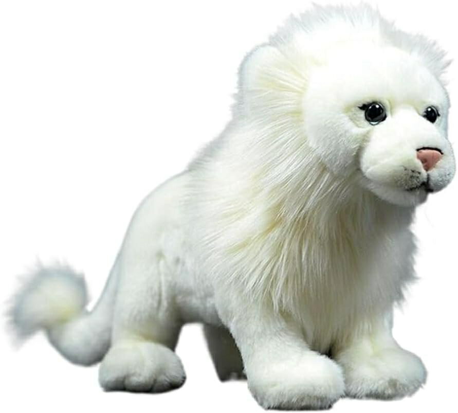 ライオン ぬいぐるみ 抱き枕 獅子 動物 もちもち もこもこ リアル ねむねむ 肌触り良い 癒し系 柔らか 添い寝 昼寝 気持ちい 置物 寝かしつけ ホワイト 可愛い 28cm こどもの日 クリスマス